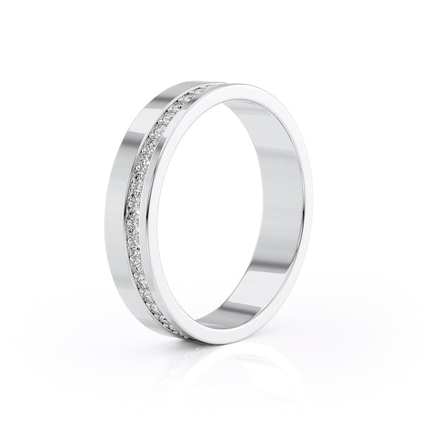 Round Stone High Polish Finish Men's Wedding Band