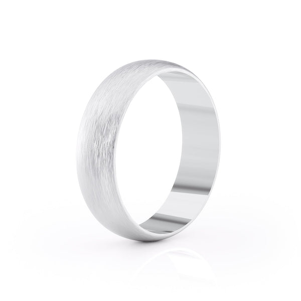 Classic Brushed Finish Wedding Band For Men