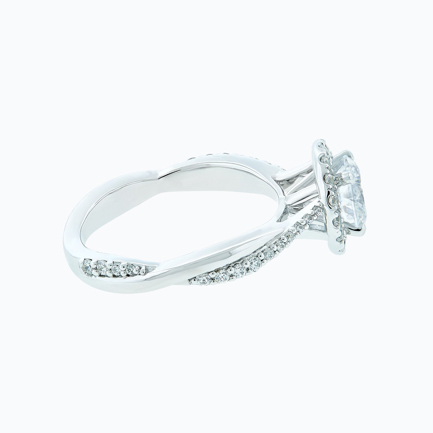 1.0 CT Round Shaped Moissanite Halo Engagement Ring