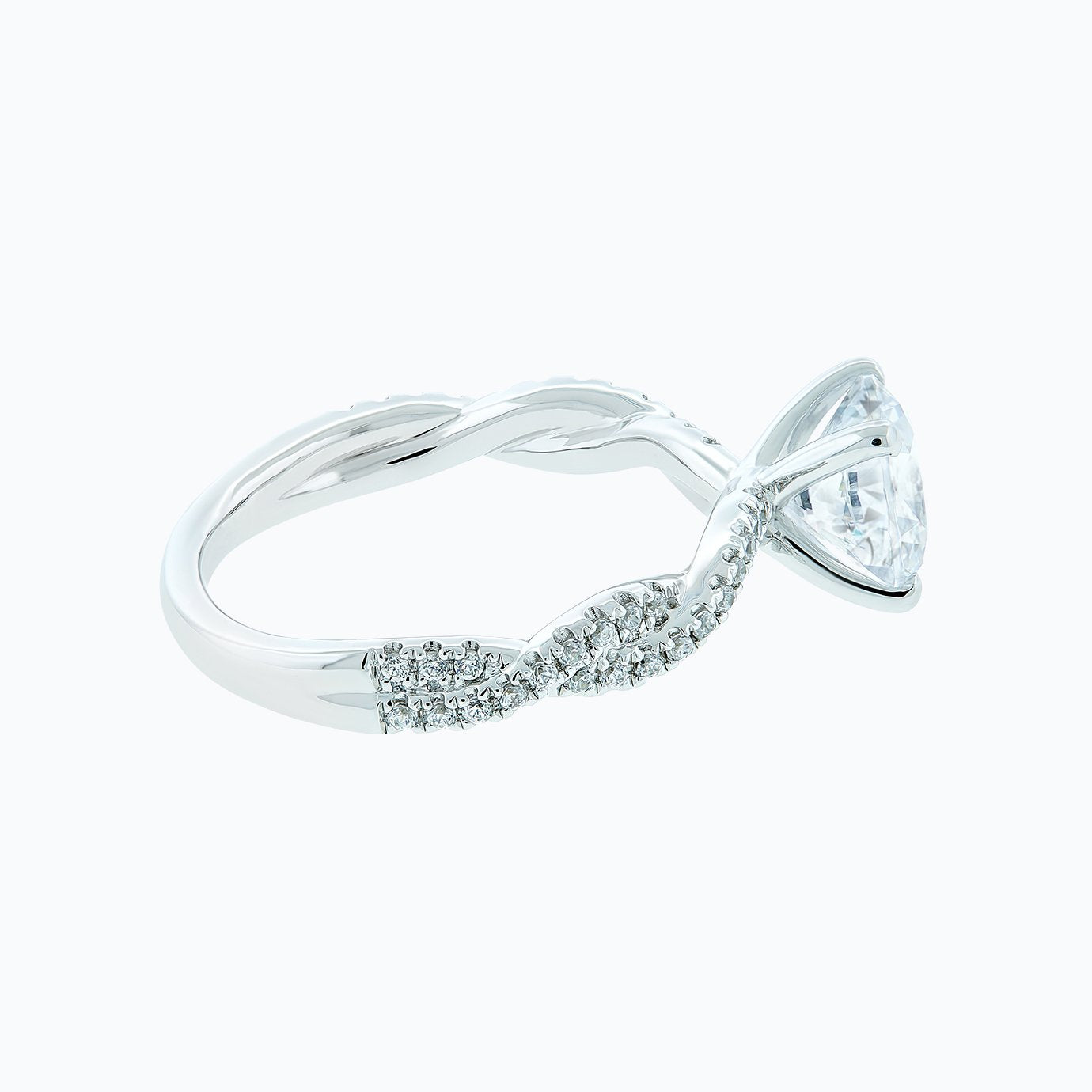 1.50 CT Round Shaped Moissanite Solitaire Twisted Engagement Ring