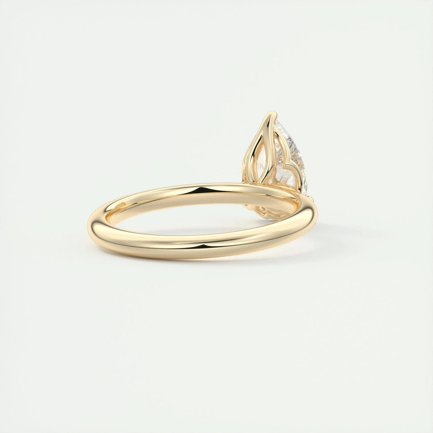 1.93 CT Pear Cut Solitaire Moissanite Engagement Ring