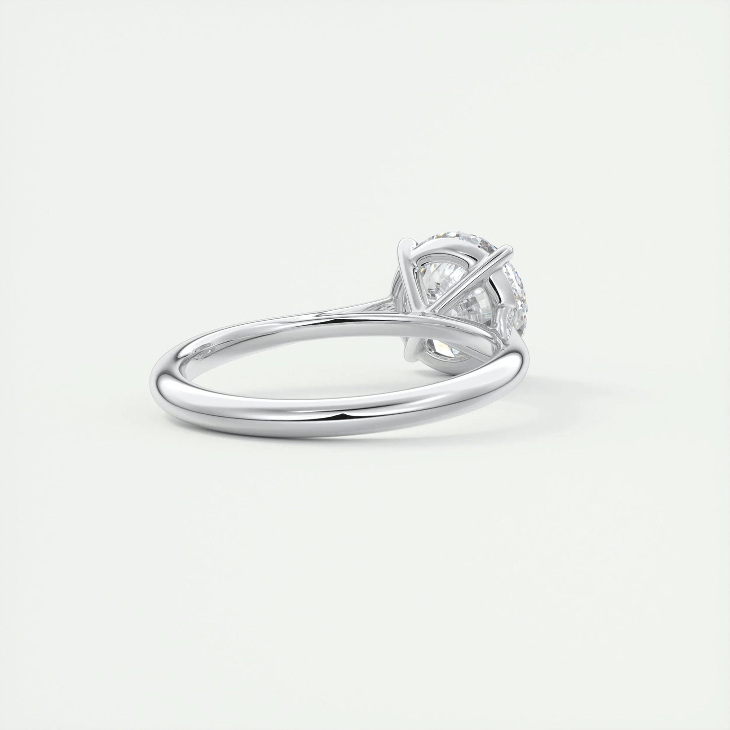 2.0 CT Round Cut Solitaire Moissanite Engagement Ring
