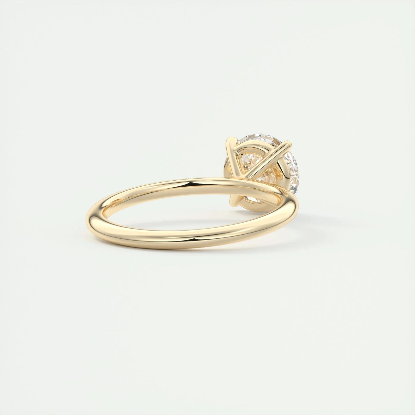 2.0 CT Round Cut Solitaire Moissanite Engagement Ring