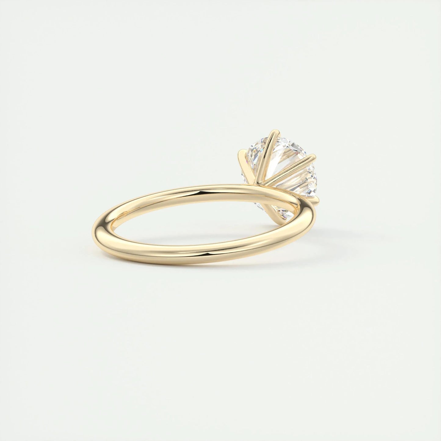 2.0 CT Round Cut Solitaire Moissanite Engagement Ring