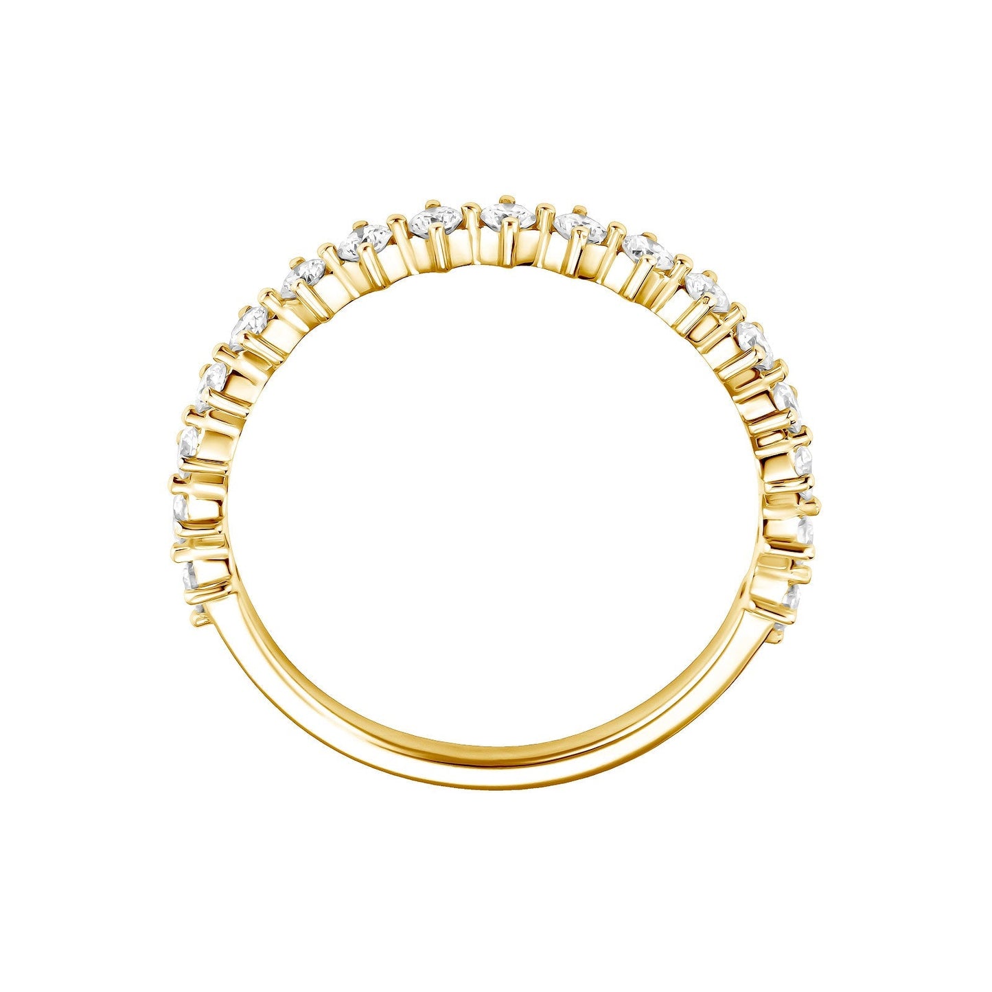 0.35 CT Round Shaped Moissanite Half Eternity Wedding Band