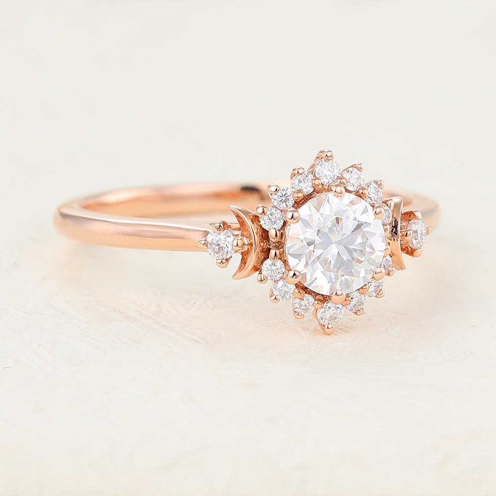 0.41 CT Round Cluster Lab-Grown Diamond Engagement Ring
