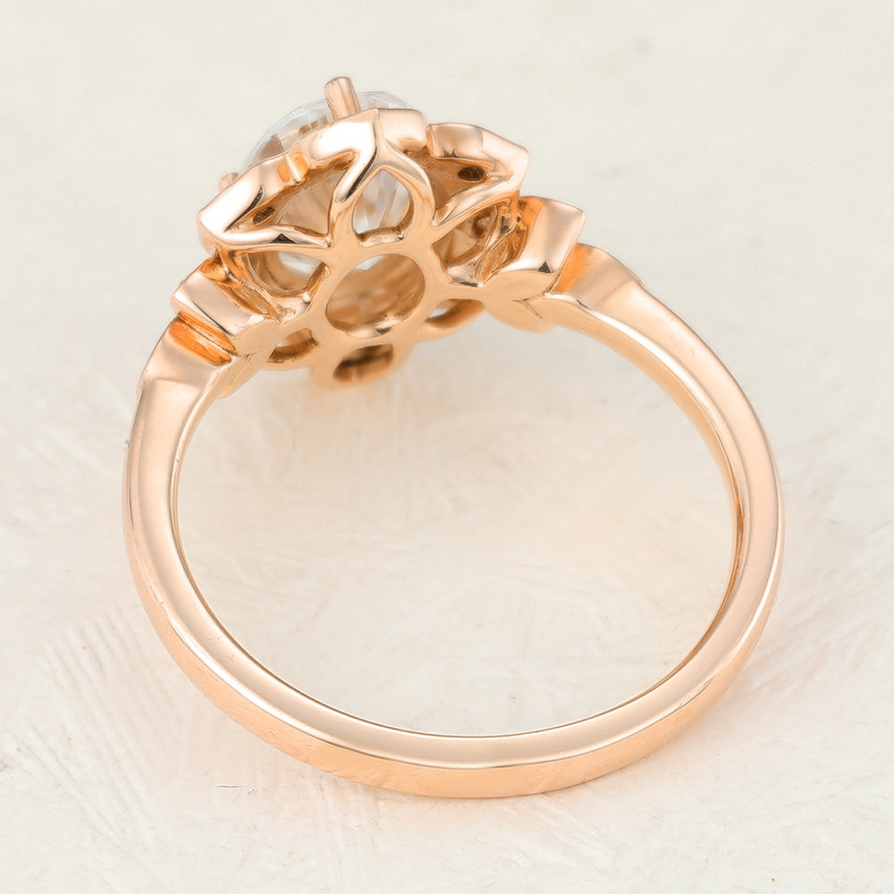 1.33 CT Oval Cluster Lab-Grown Diamond Engagement Ring