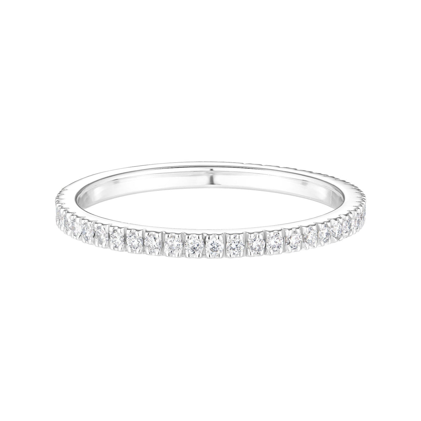 0.20 CT Round Shaped Moissanite Semi Eternity Wedding Band