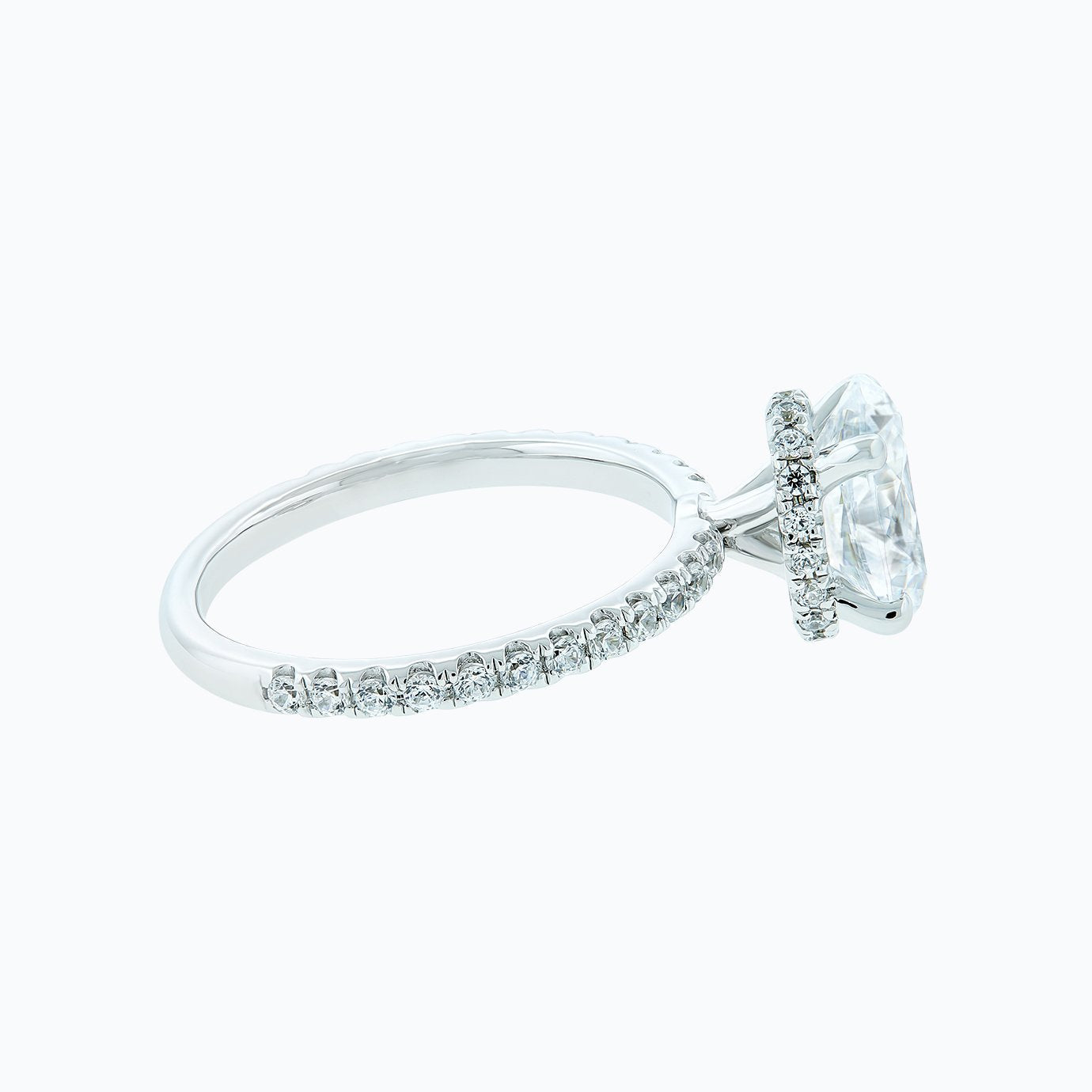 2.50 CT Oval Shaped Moissanite Hidden Halo Engagement Ring