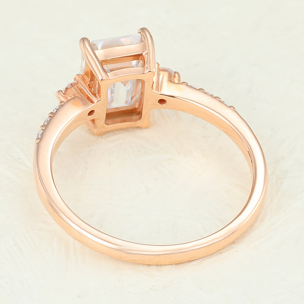 1.6 CT Emerald Pave Lab-Grown Diamond Engagement Ring