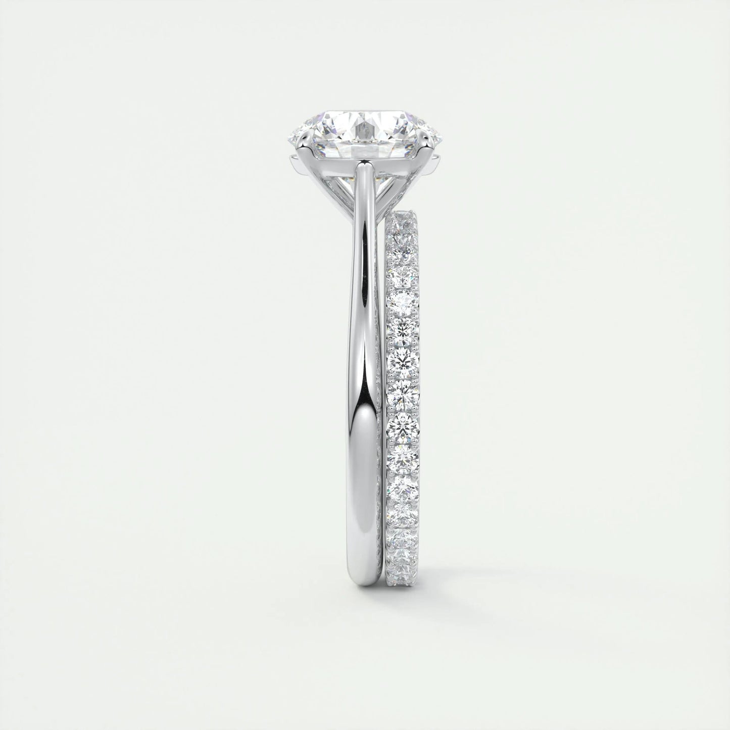 2.0 CT Round Cut Solitaire Moissanite Engagement Ring