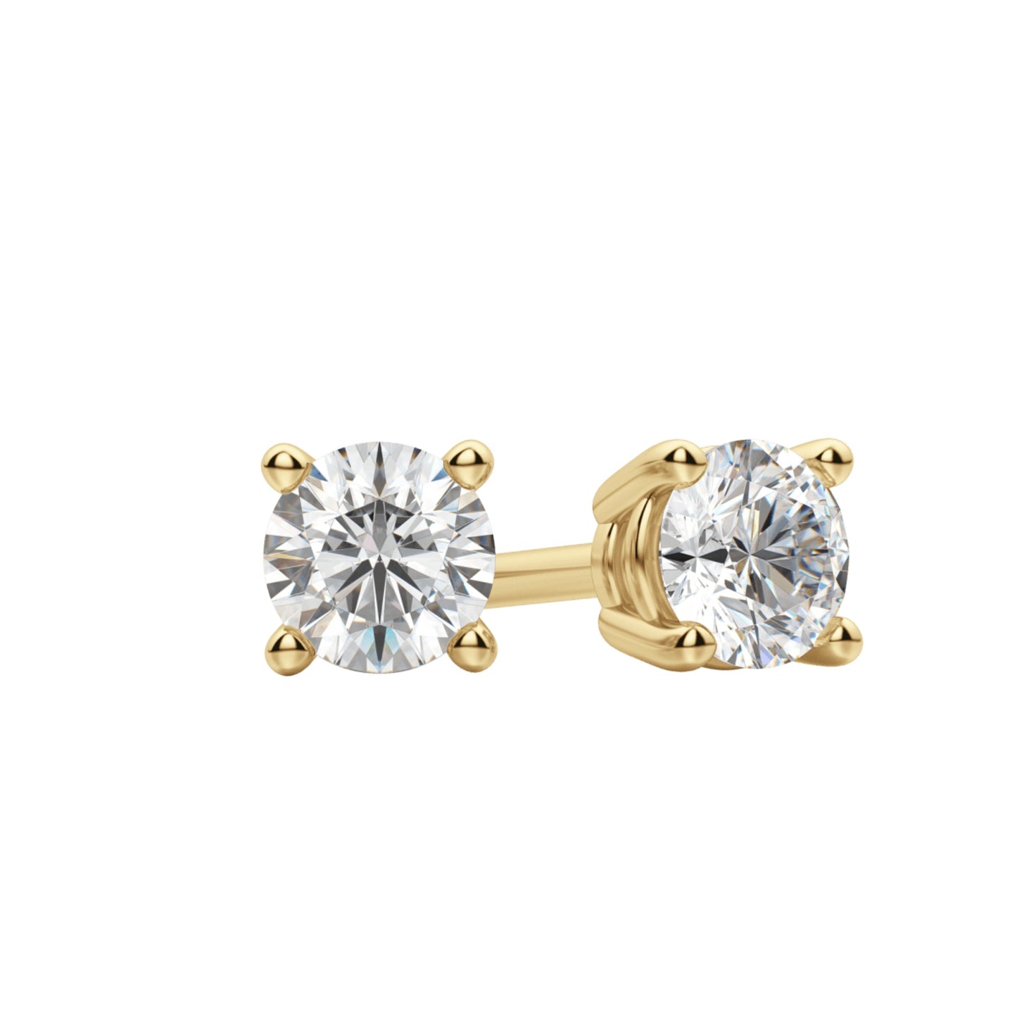 0.50 TCW-1.0 TCW Round Cut Moissanite Solitaire Stud Earrings