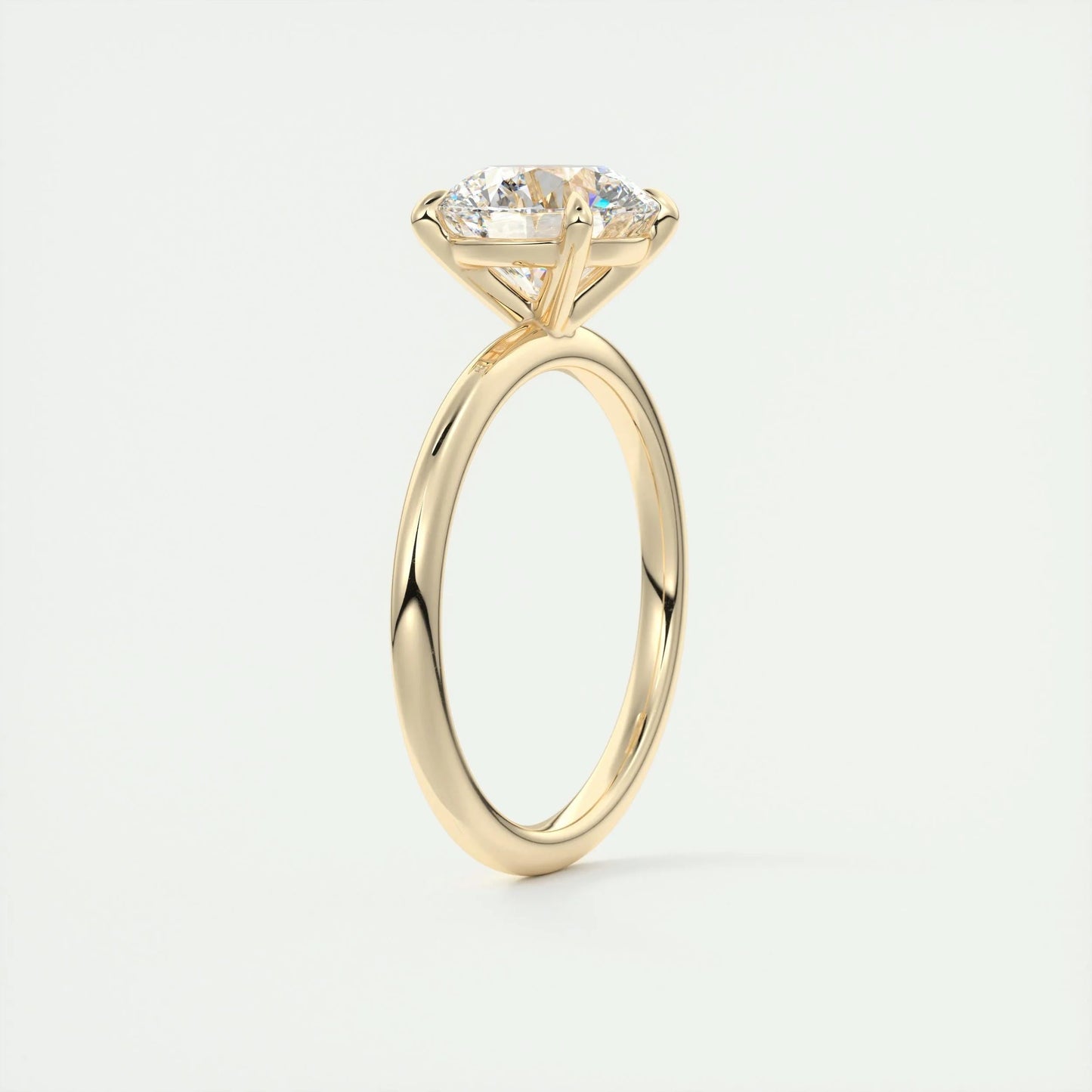 2.0 CT Round Cut Solitaire Moissanite Engagement Ring