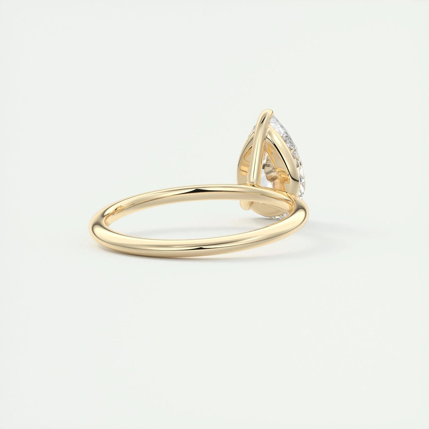 1.93 CT Pear Cut Solitaire Moissanite Engagement Ring