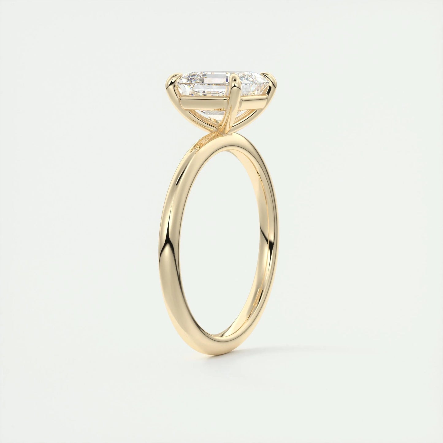 2.03 CT Asscher Cut Solitaire Moissanite Engagement Ring