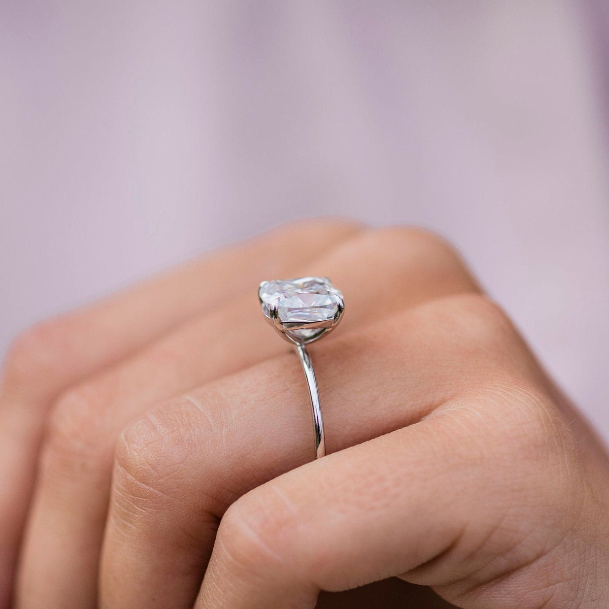 4.5 CT Cushion Solitaire Lab Grown Diamond Engagement Ring