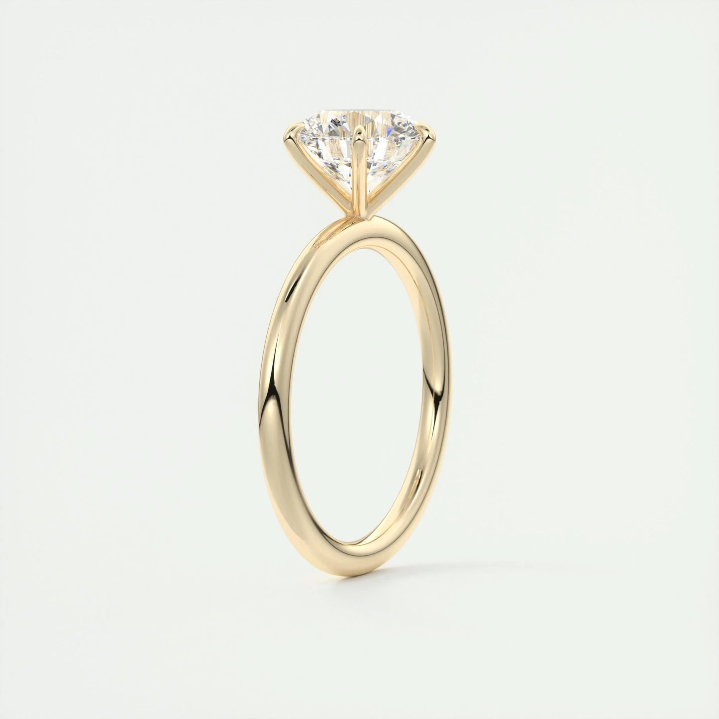 2.0 CT Round Cut Solitaire Moissanite Engagement Ring