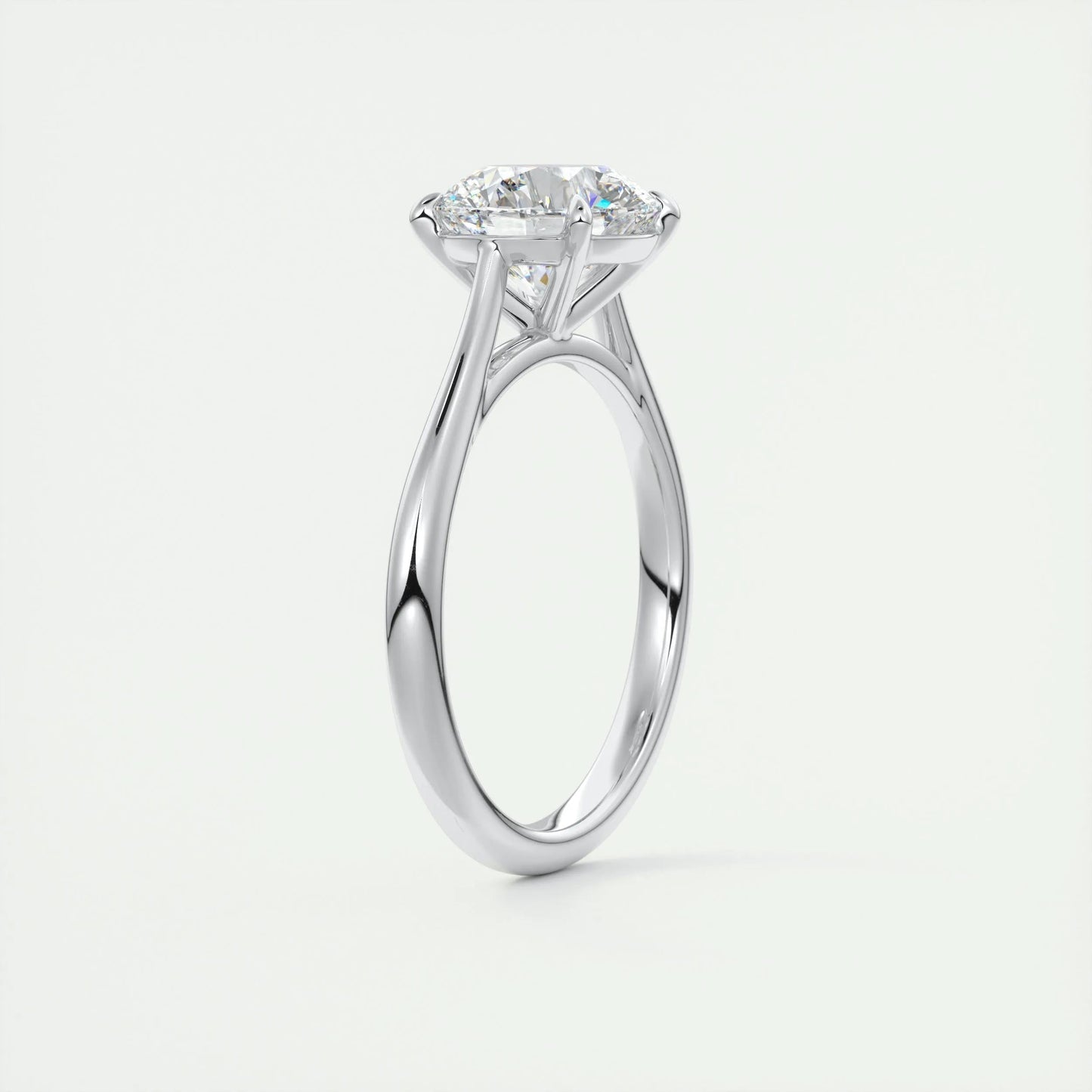 2.0 CT Round Cut Solitaire Moissanite Engagement Ring