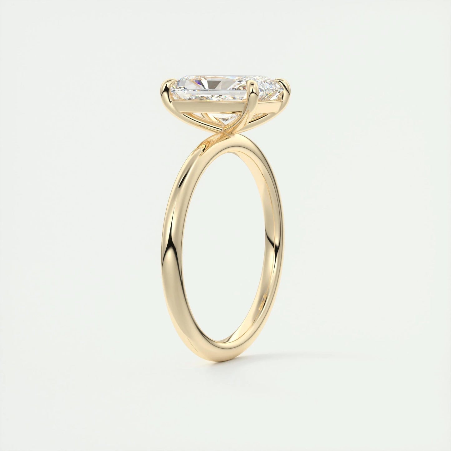2.10 CT Radiant Cut Solitaire Moissanite Engagement Ring