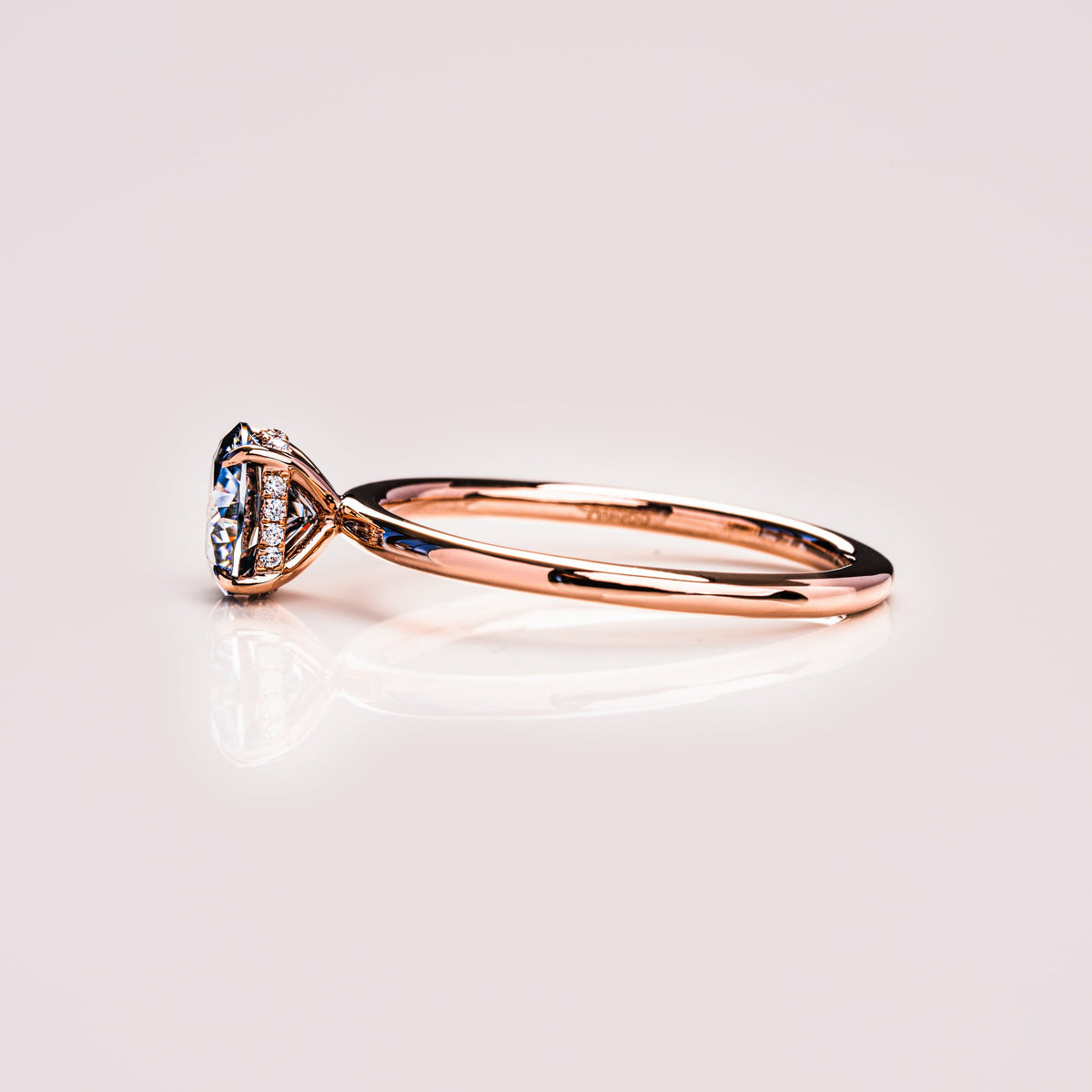 1.6 CT Round Hidden Halo Moissanite Engagement Ring