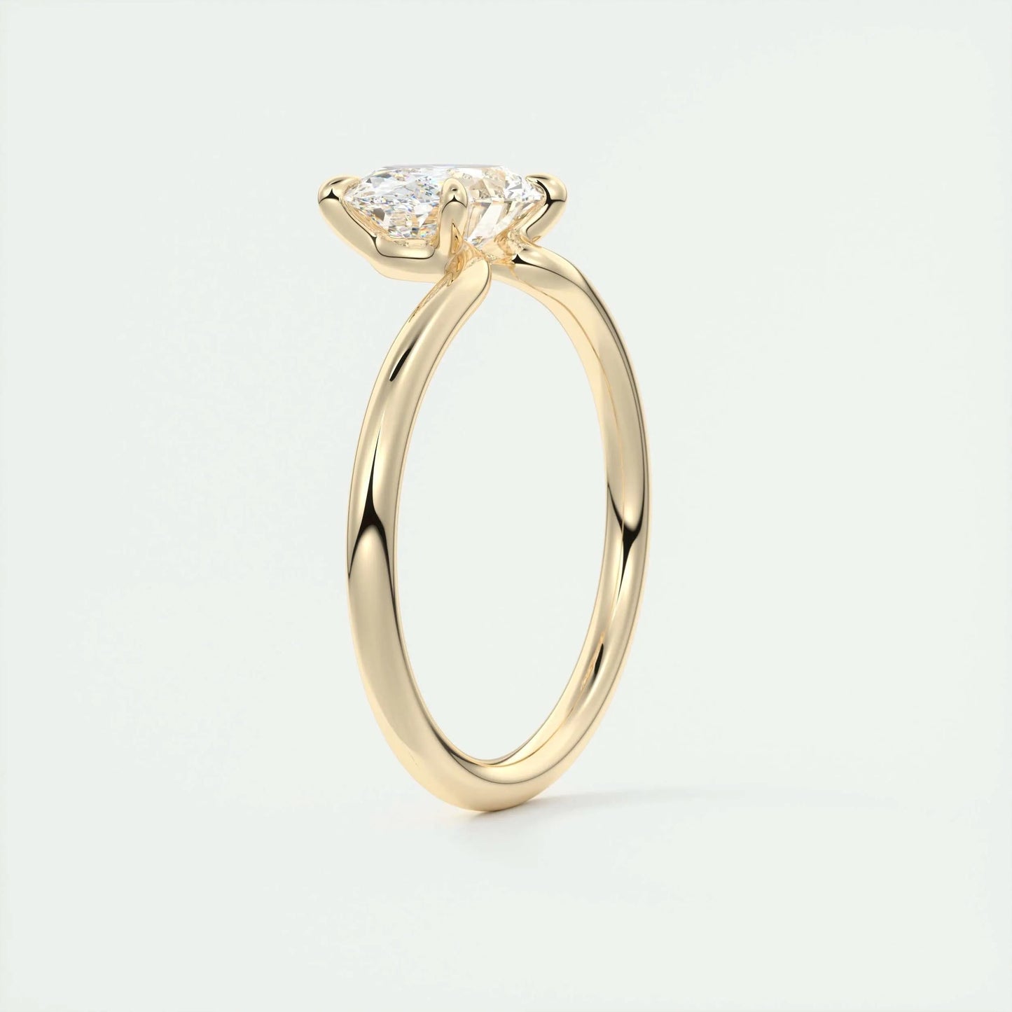 1.91 CT Oval Cut Solitaire Moissanite Engagement Ring