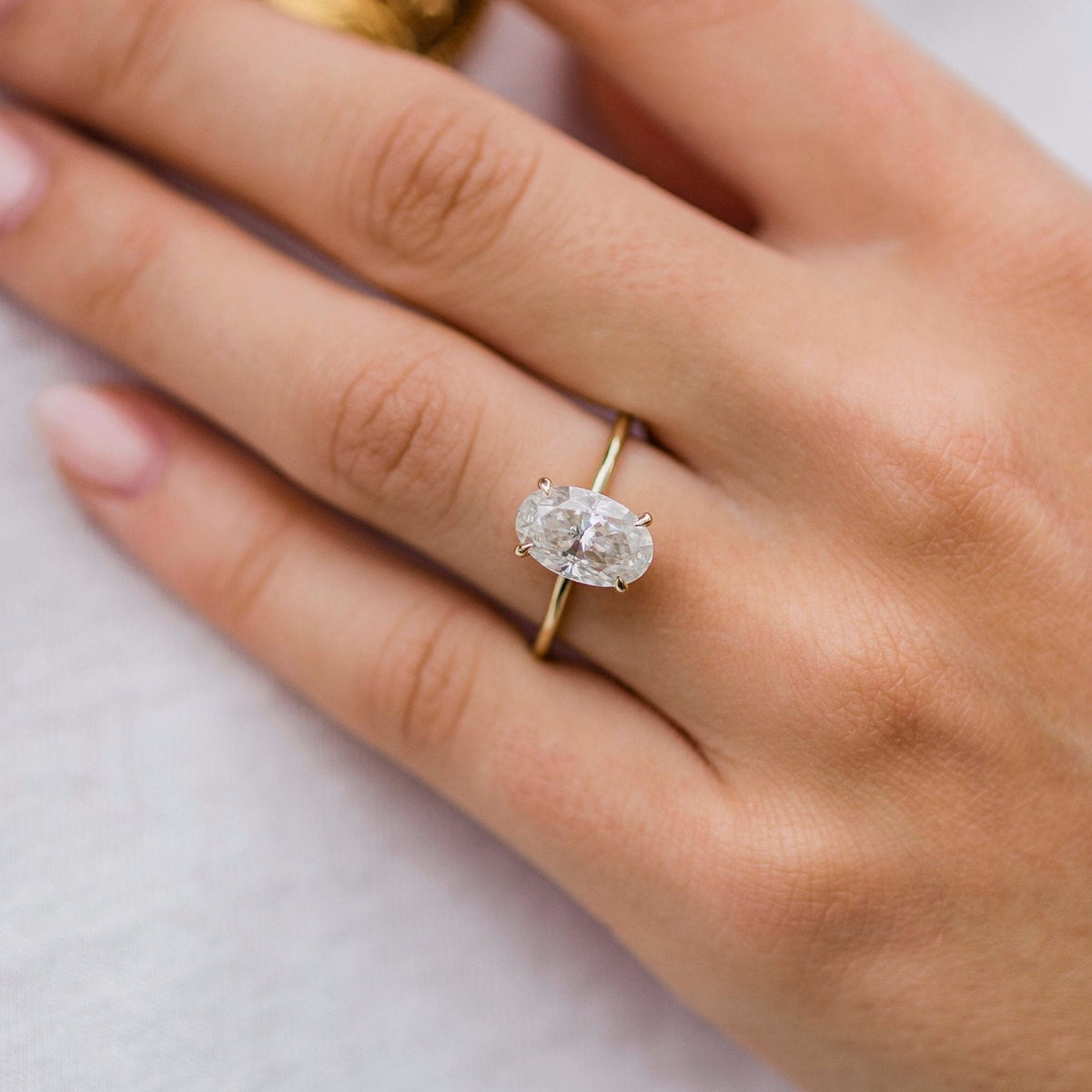 2.8 CT Oval Solitaire Lab Grown Diamond Engagement Ring