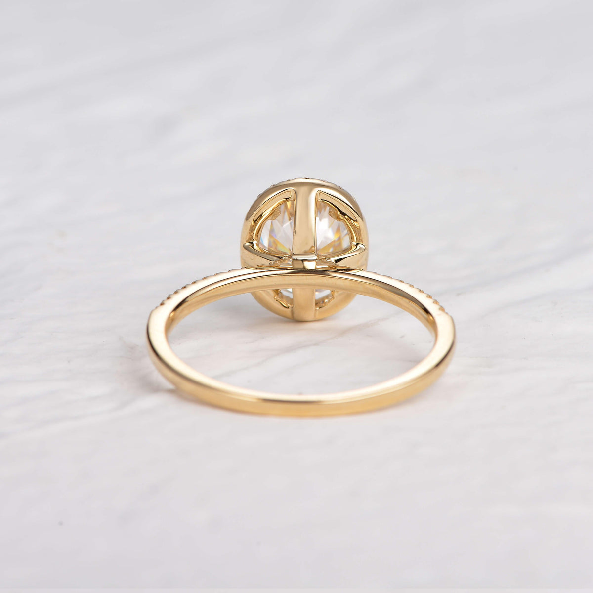 1.91 CT Oval Halo & Pave Lab Grown Diamond Engagement Ring