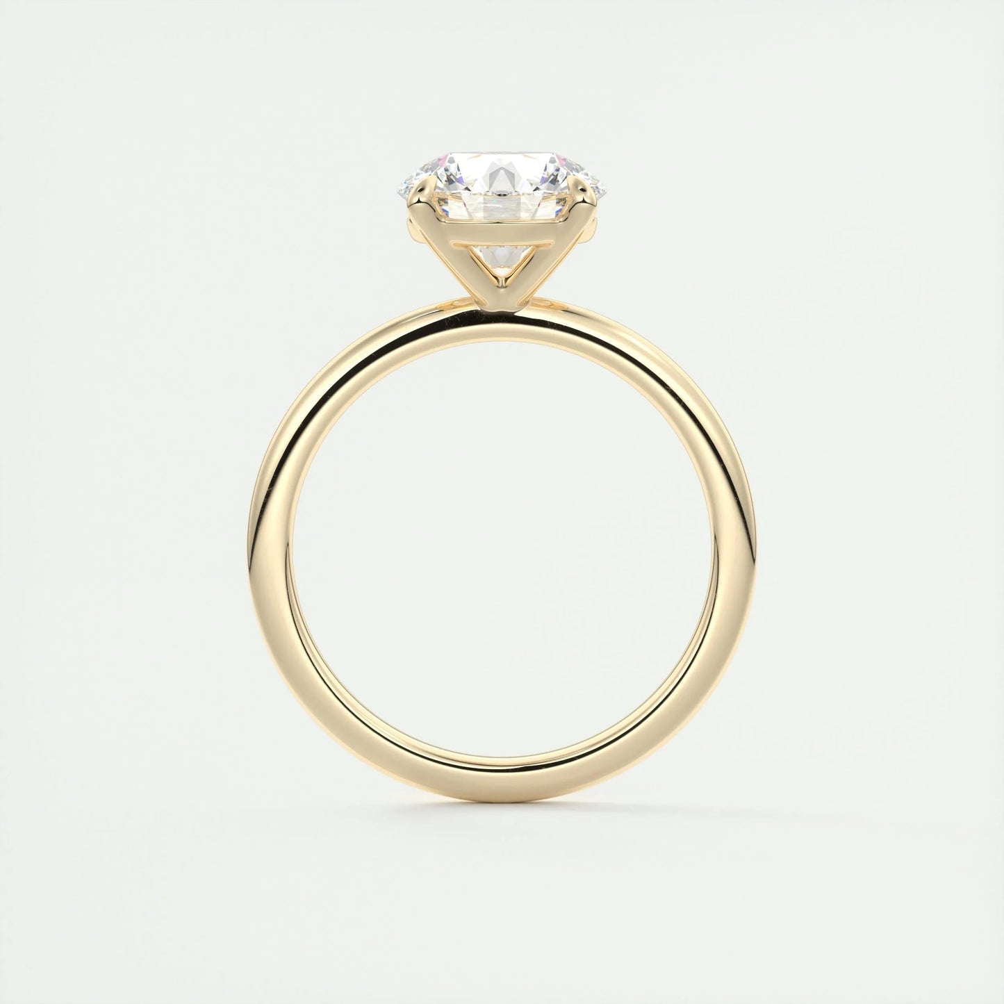 2.0 CT Round Cut Solitaire Moissanite Engagement Ring