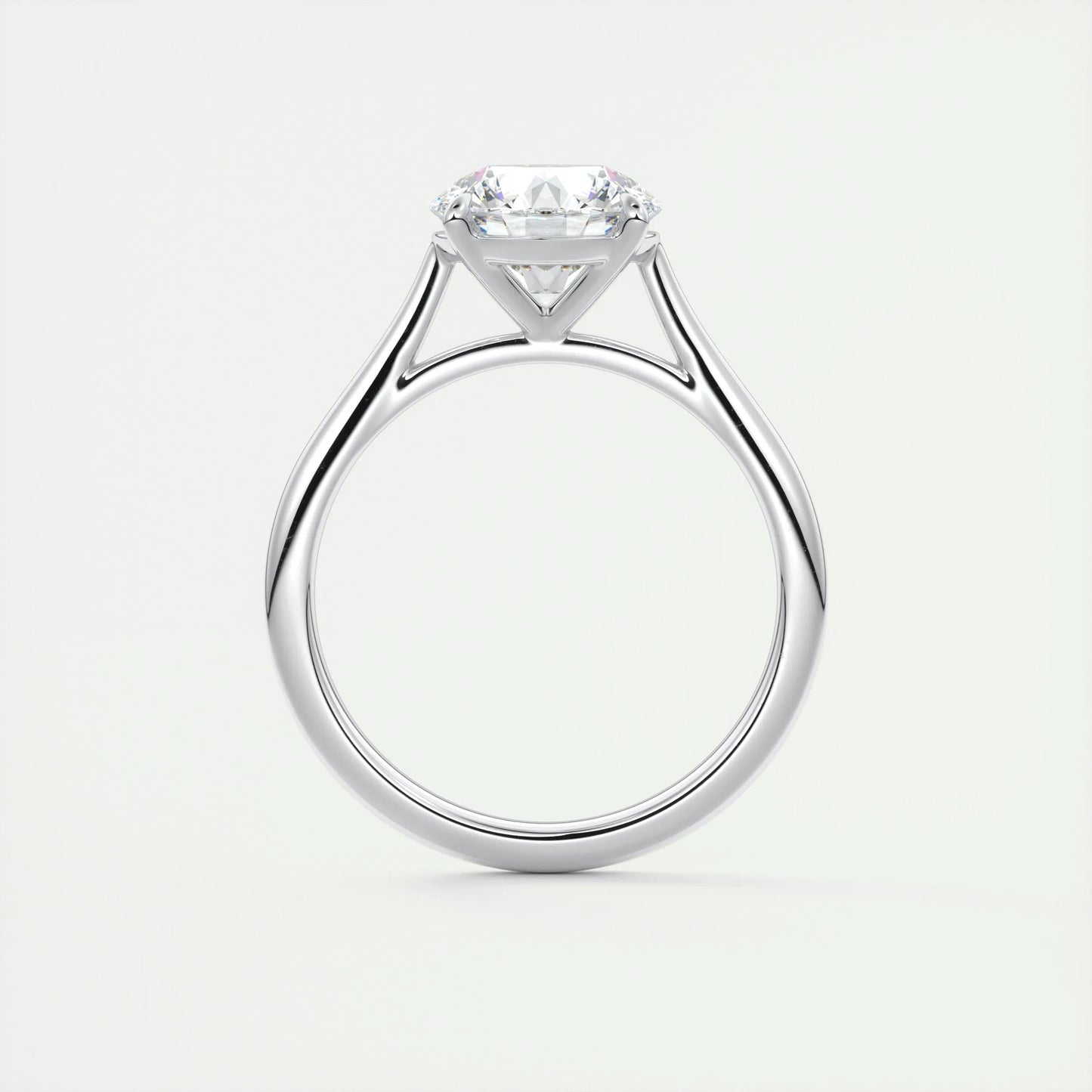 2.0 CT Round Cut Solitaire Moissanite Engagement Ring
