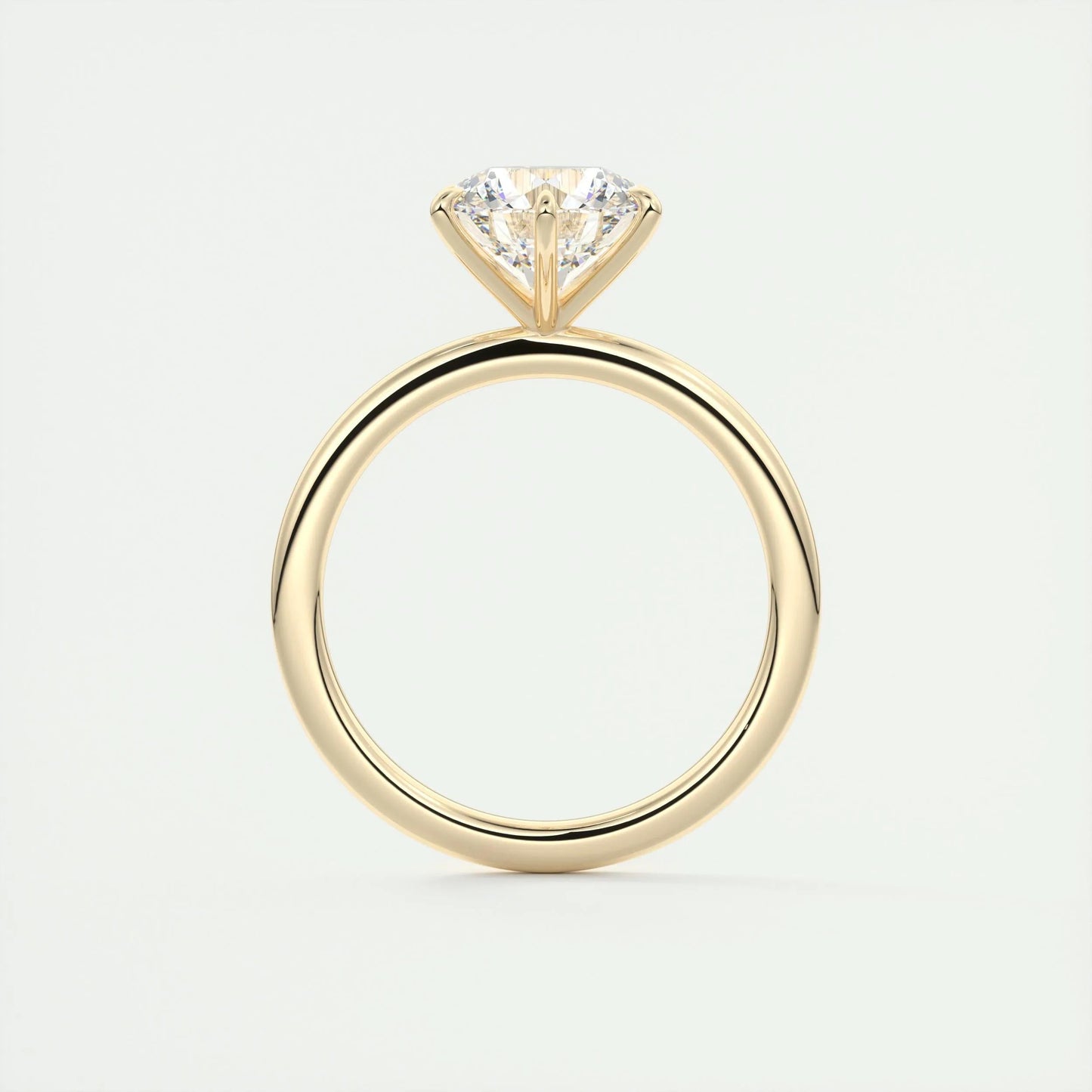 2.0 CT Round Cut Solitaire Moissanite Engagement Ring