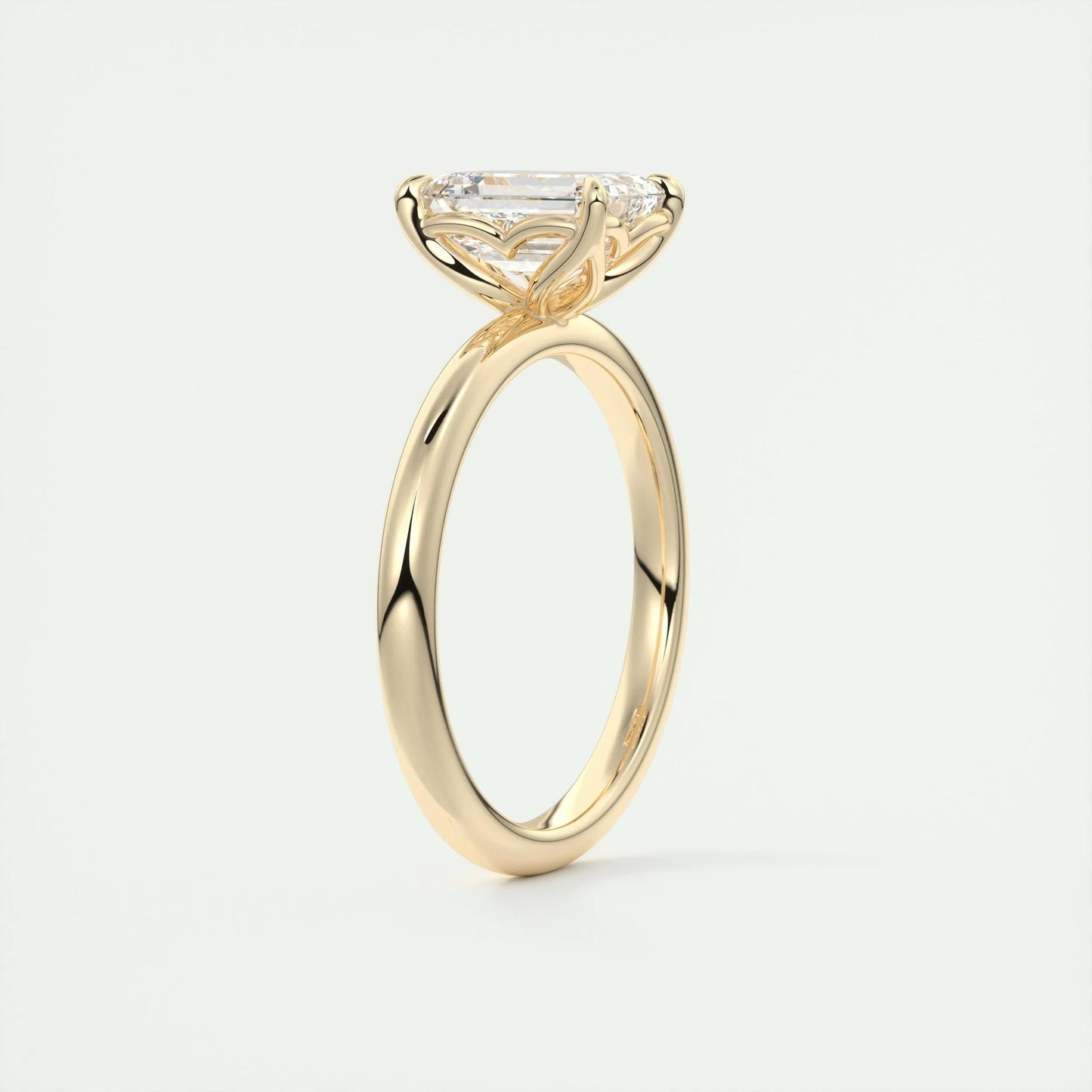 1.91 CT Emerald Cut Solitaire Moissanite Engagement Ring
