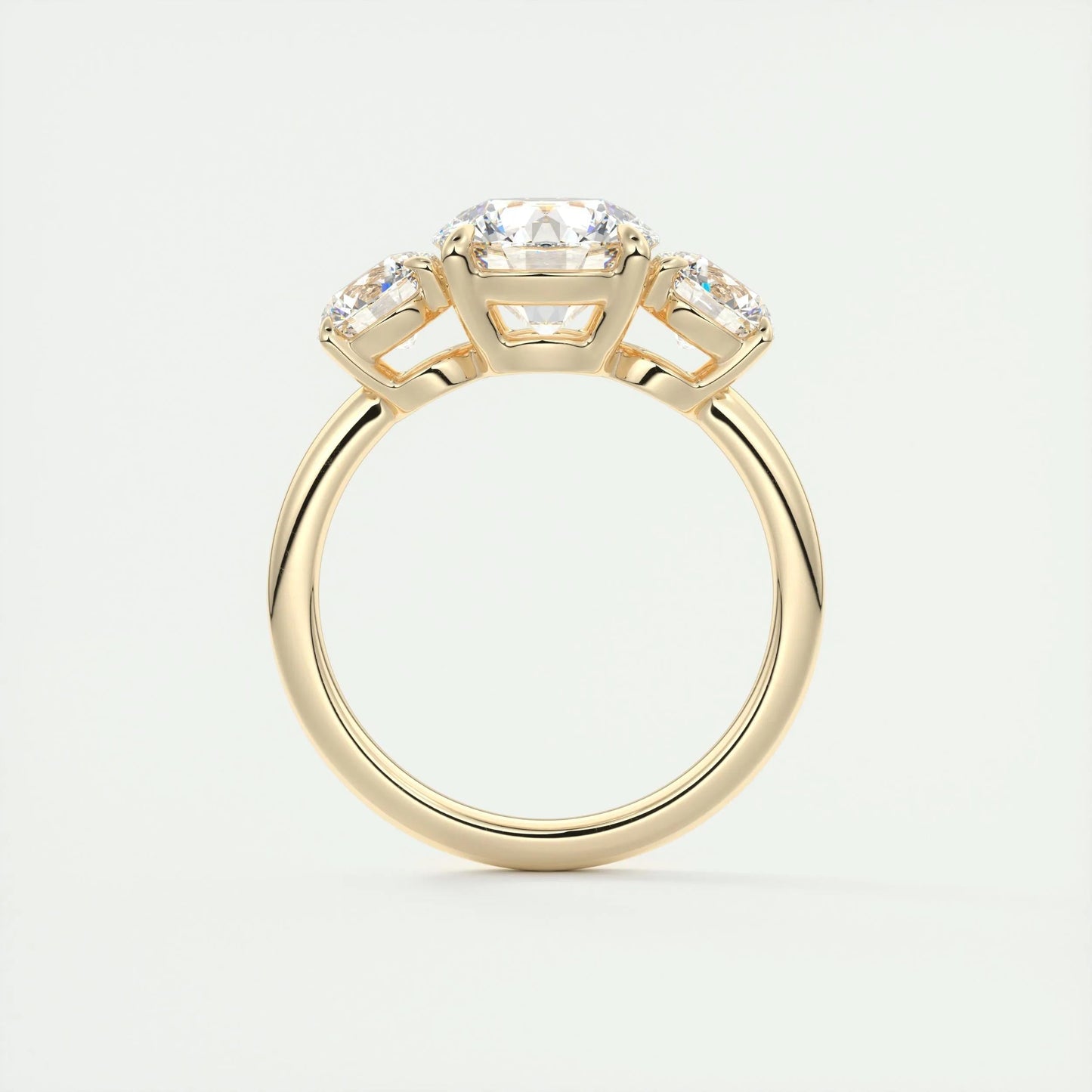 2.0 CT Round Cut Three Stone Moissanite Engagement Ring