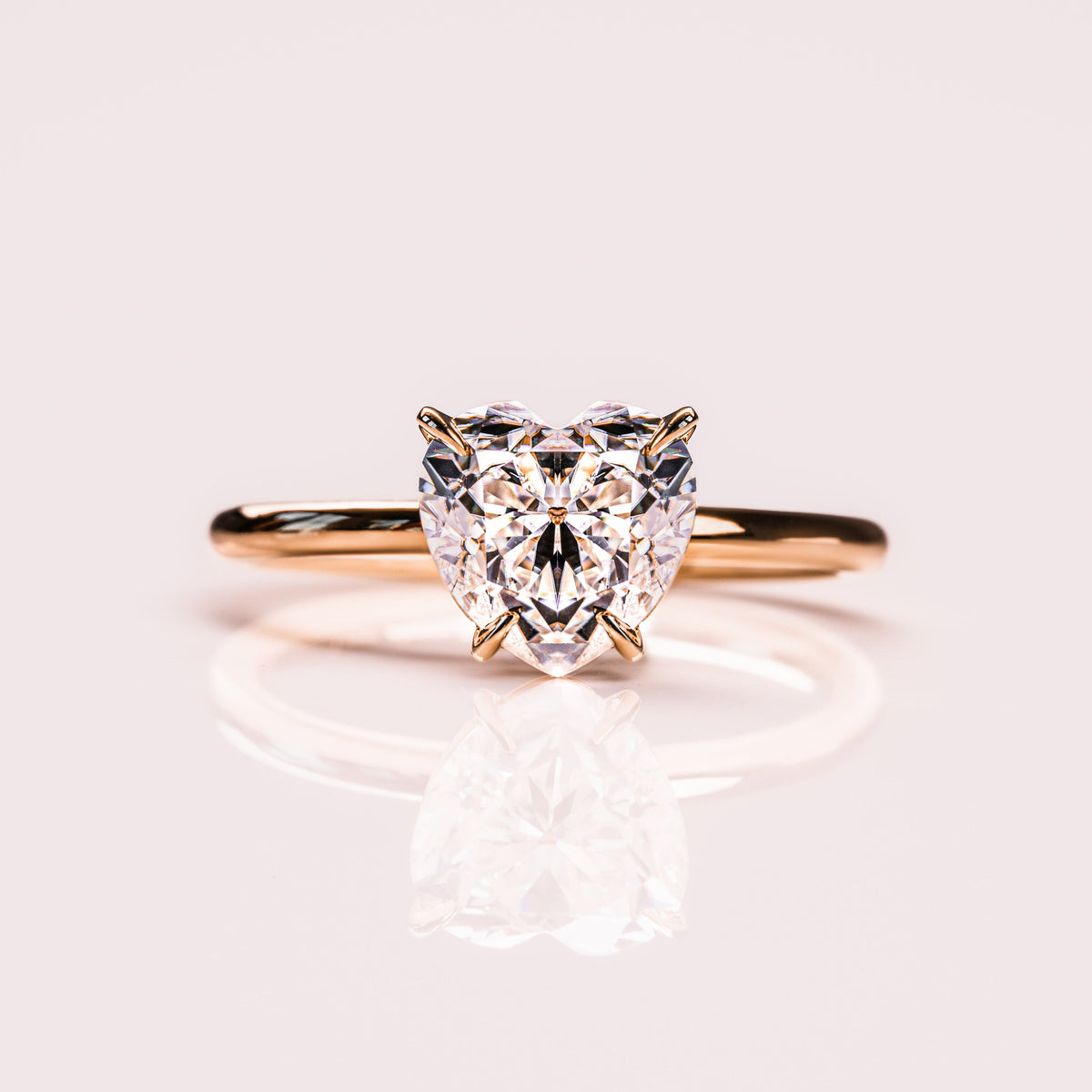 2 CT Heart Solitaire Moissanite Engagement Ring