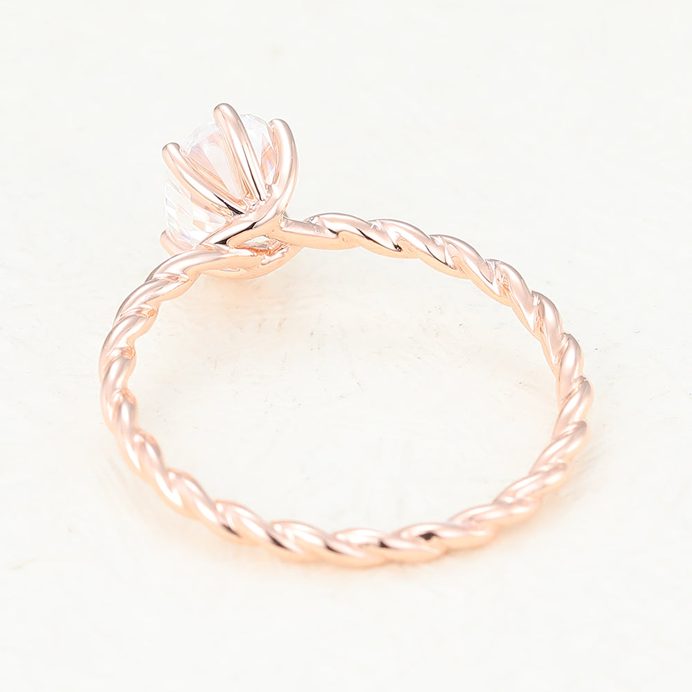 1.33 CT Oval Solitaire Twisted Shank Lab-Grown Diamond Engagement Ring