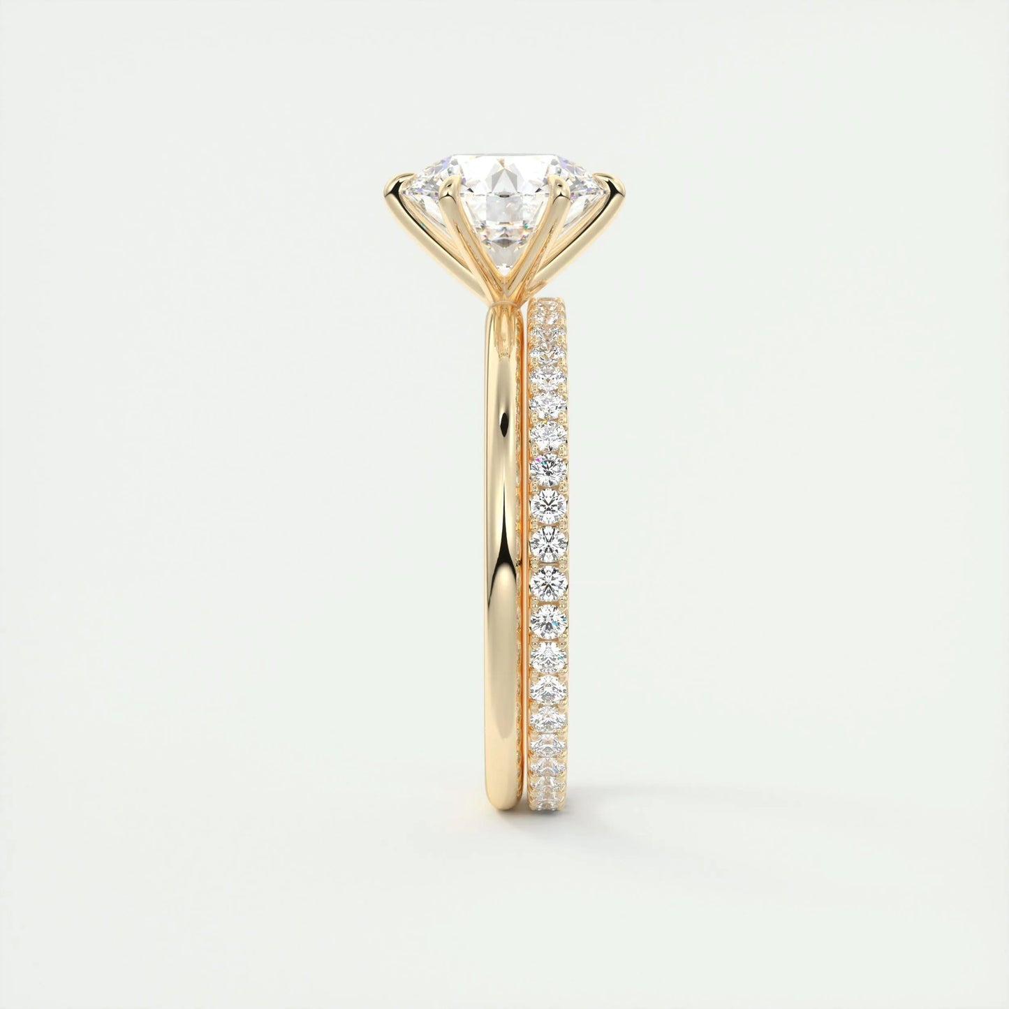 2.0 CT Round Cut Solitaire Moissanite Engagement Ring