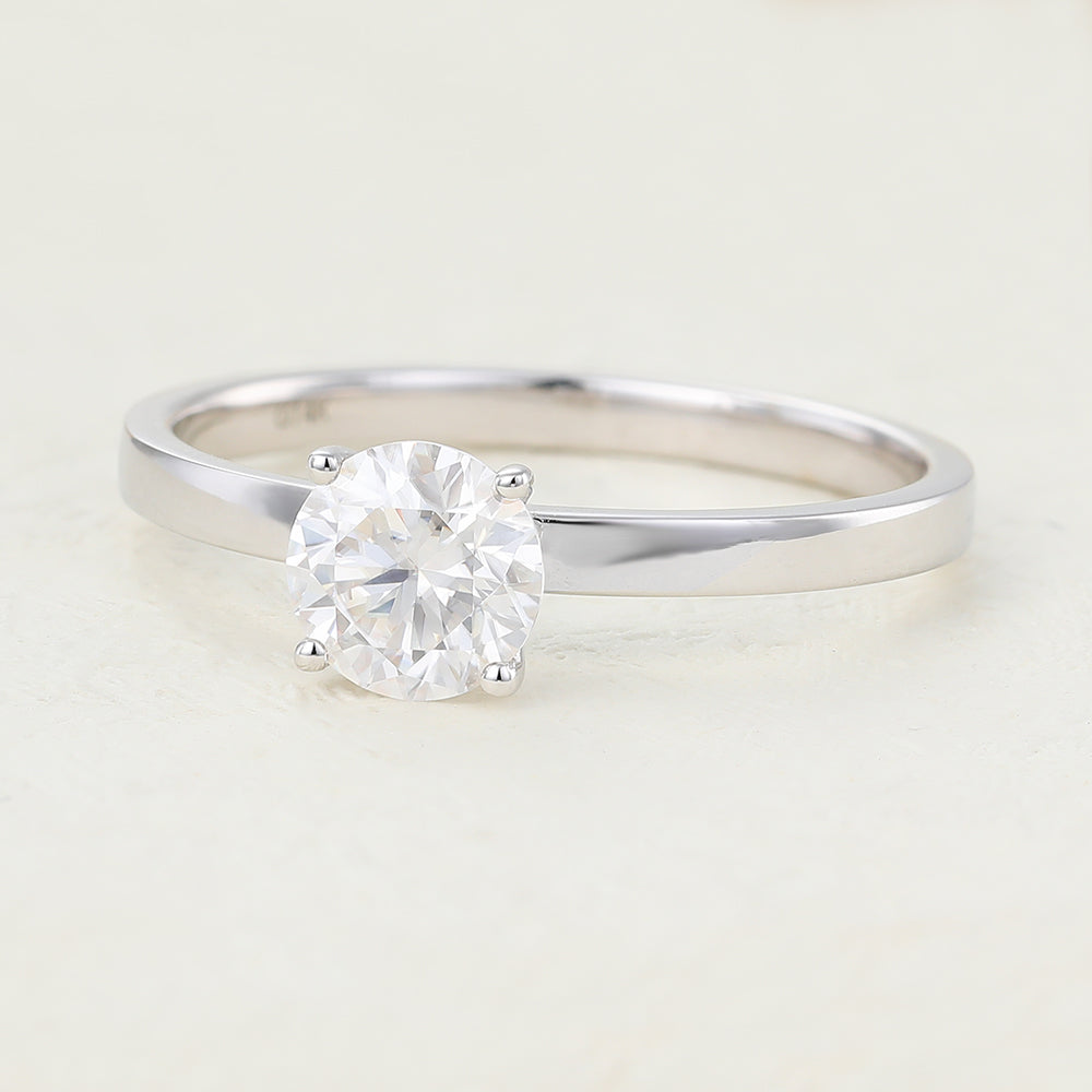 0.88 CT Round Solitaire Lab-Grown Diamond Engagement Ring