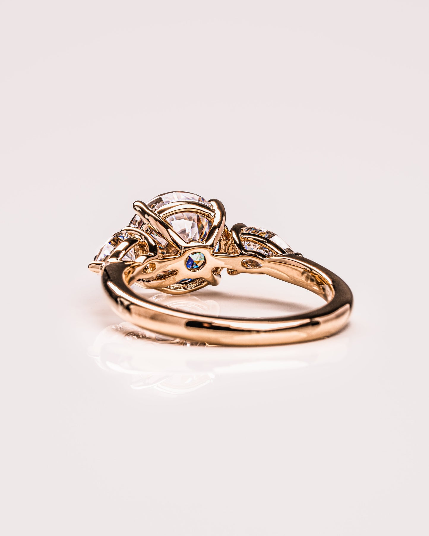 3.08 CT Round Three Stone Moissanite Engagement Ring