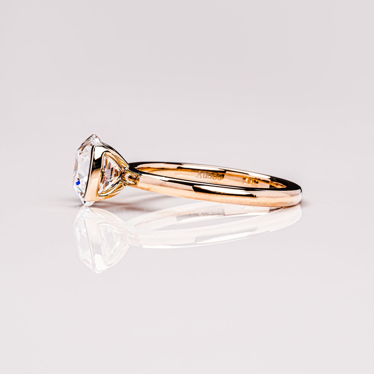 2.54 CT Cushion Solitaire & Half Bezel Moissanite Engagement Ring
