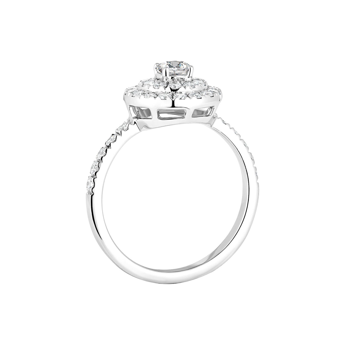 0.25 CT Round Shaped Moissanite Halo Engagement Ring