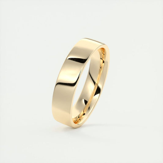 Polished Finish Regular Yellow Gold Men's Band