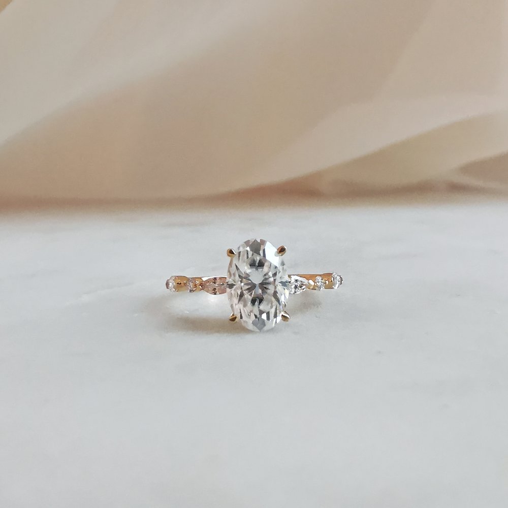 1.70 CT Oval Shaped Moissanite Solitaire Engagement Ring