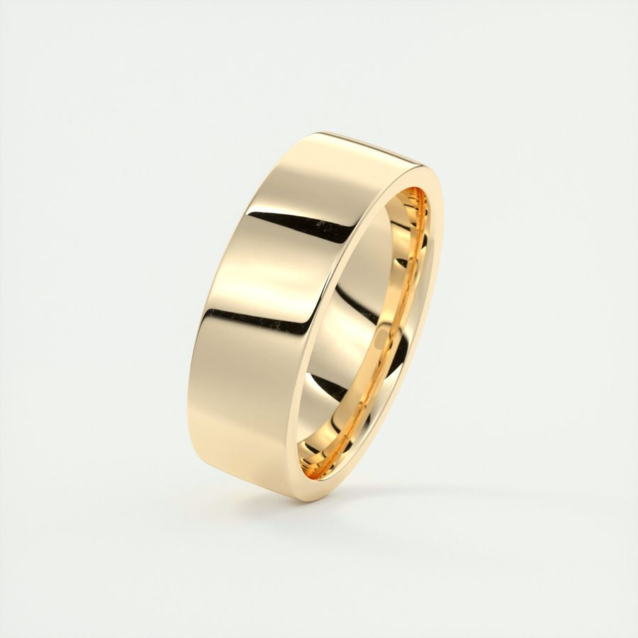 Polished Finish Classic Yellow Gold Men's Band