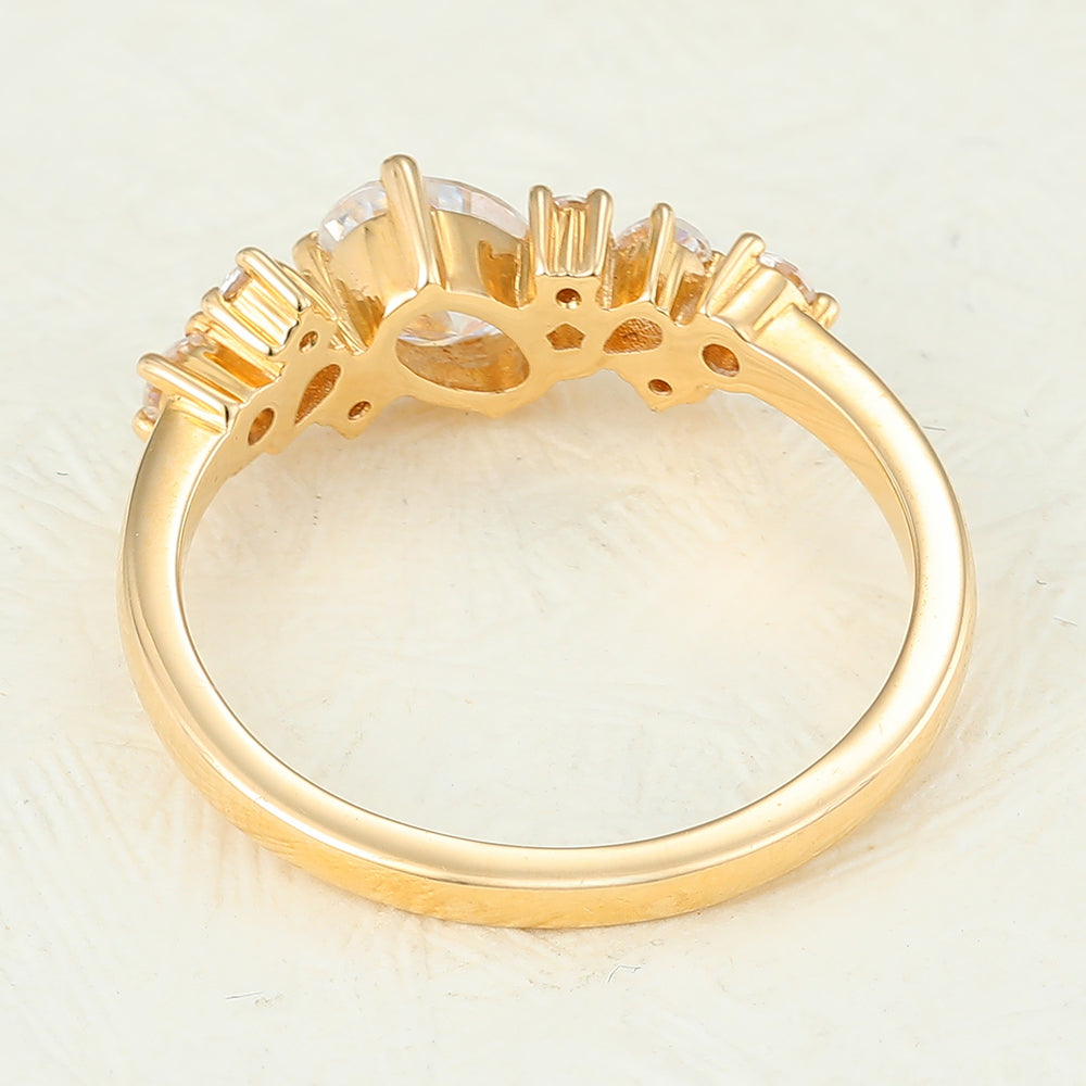 0.85 CT Pear Cluster Lab-Grown Diamond Engagement Ring