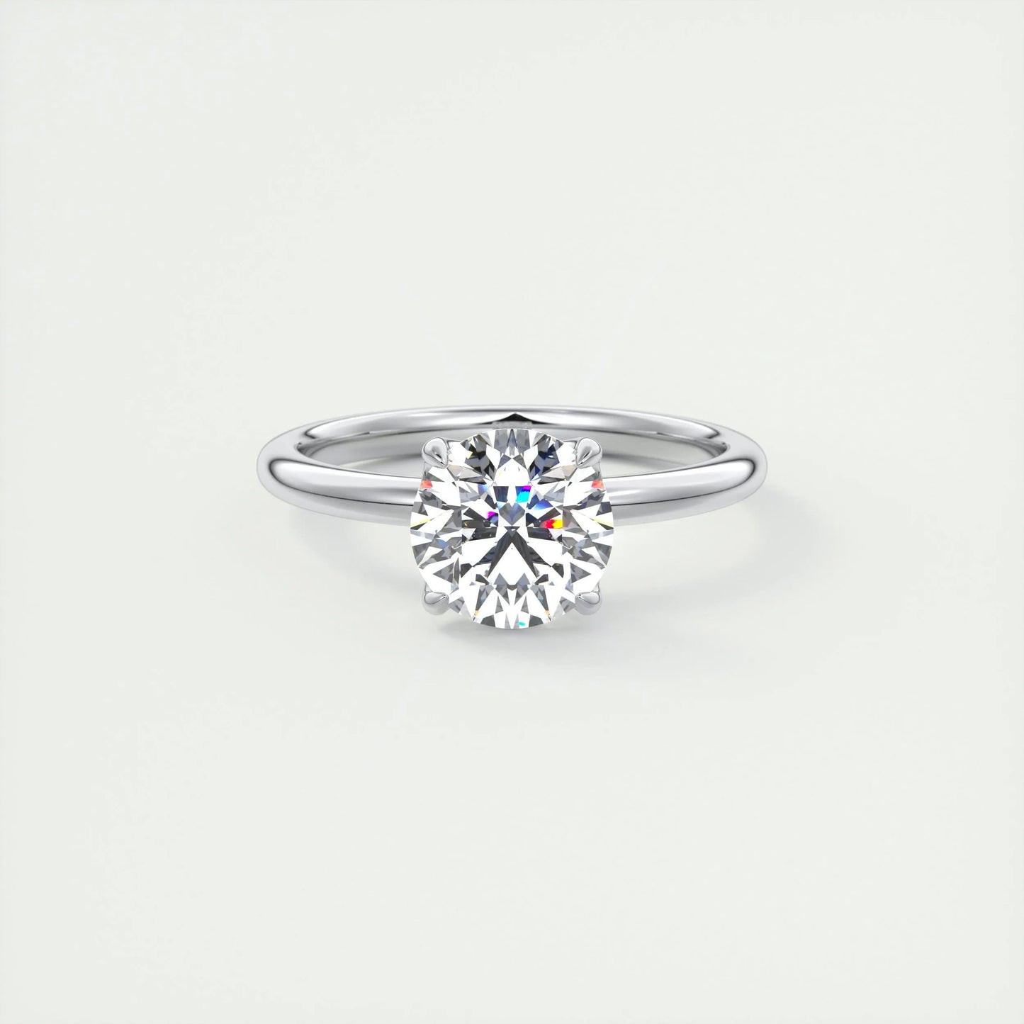 1.35 CT Round Cut Solitaire Moissanite Engagement Ring