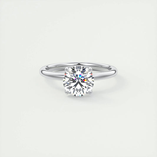 1.35 CT Round Cut Solitaire Moissanite Engagement Ring