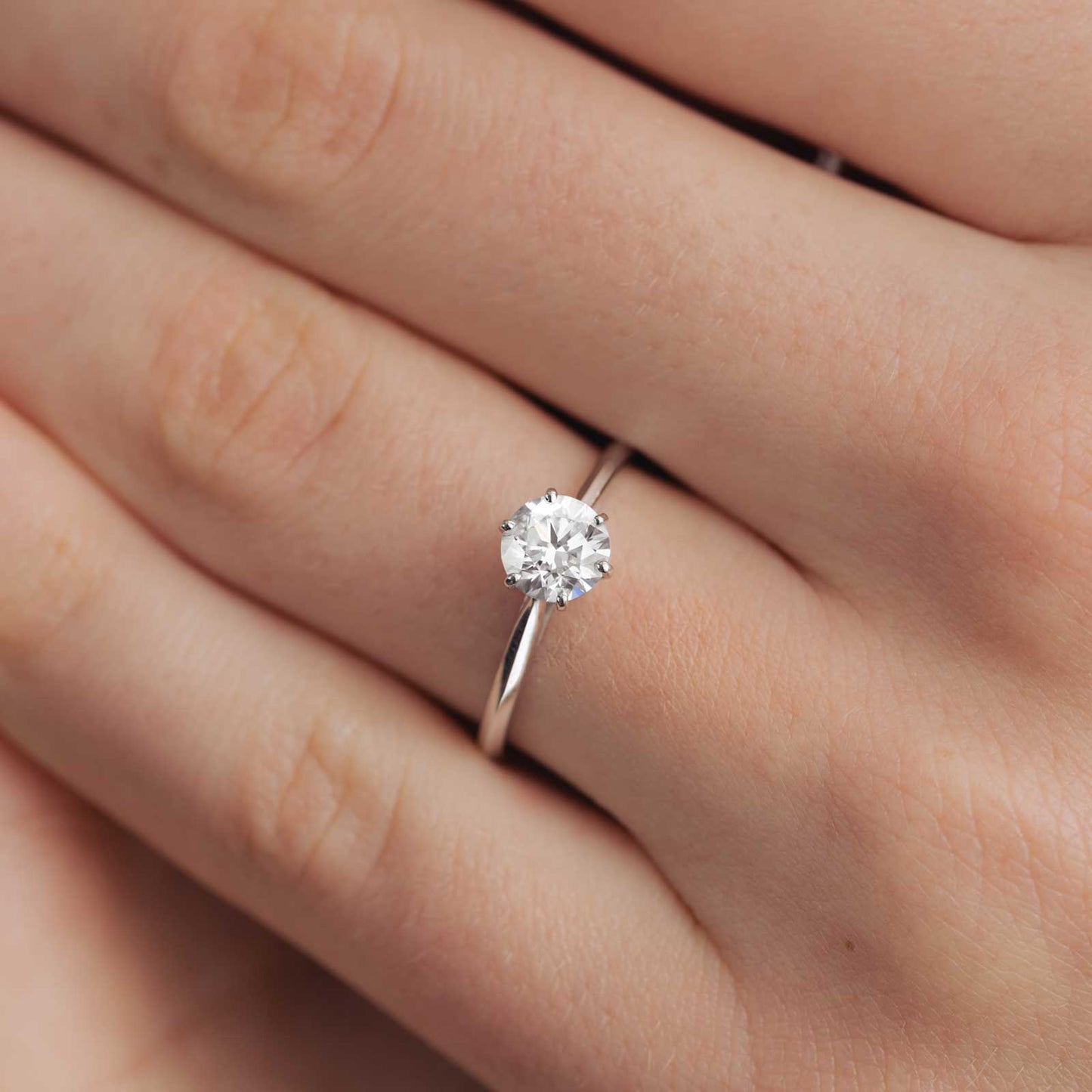 0.80 CT Round Shaped Moissanite Solitaire Engagement Ring