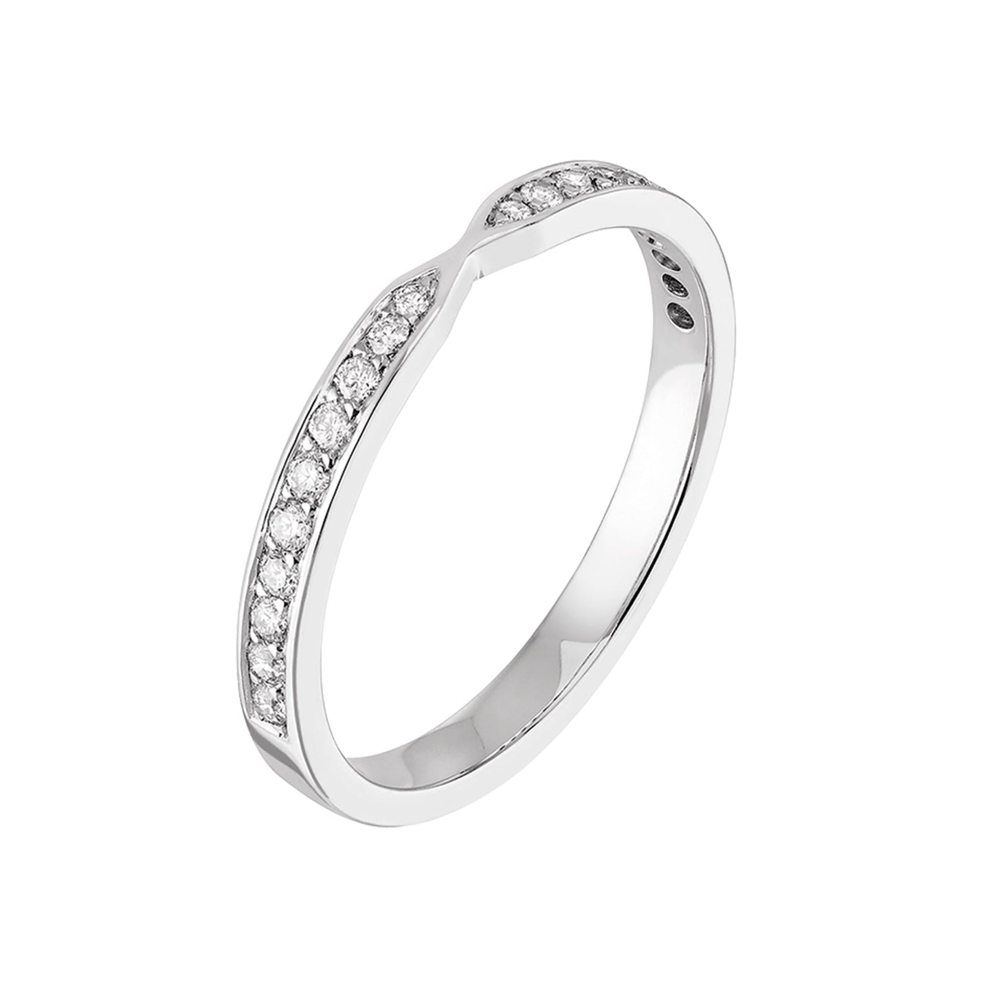 0.22 CT Round Shaped Moissanite Channel Setting Wedding Band