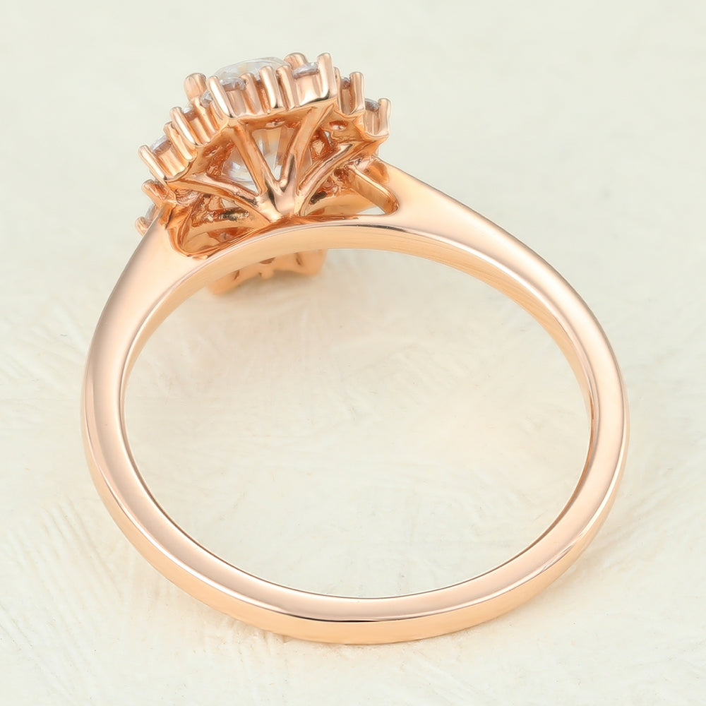 1 CT Oval Cluster Lab-Grown Diamond Engagement Ring