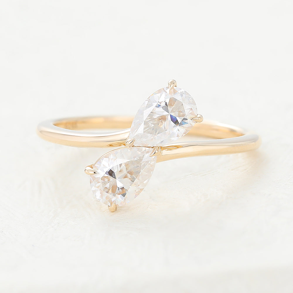 0.78 TCW Pear Toi Et Moi Lab-Grown Diamond Engagement Ring