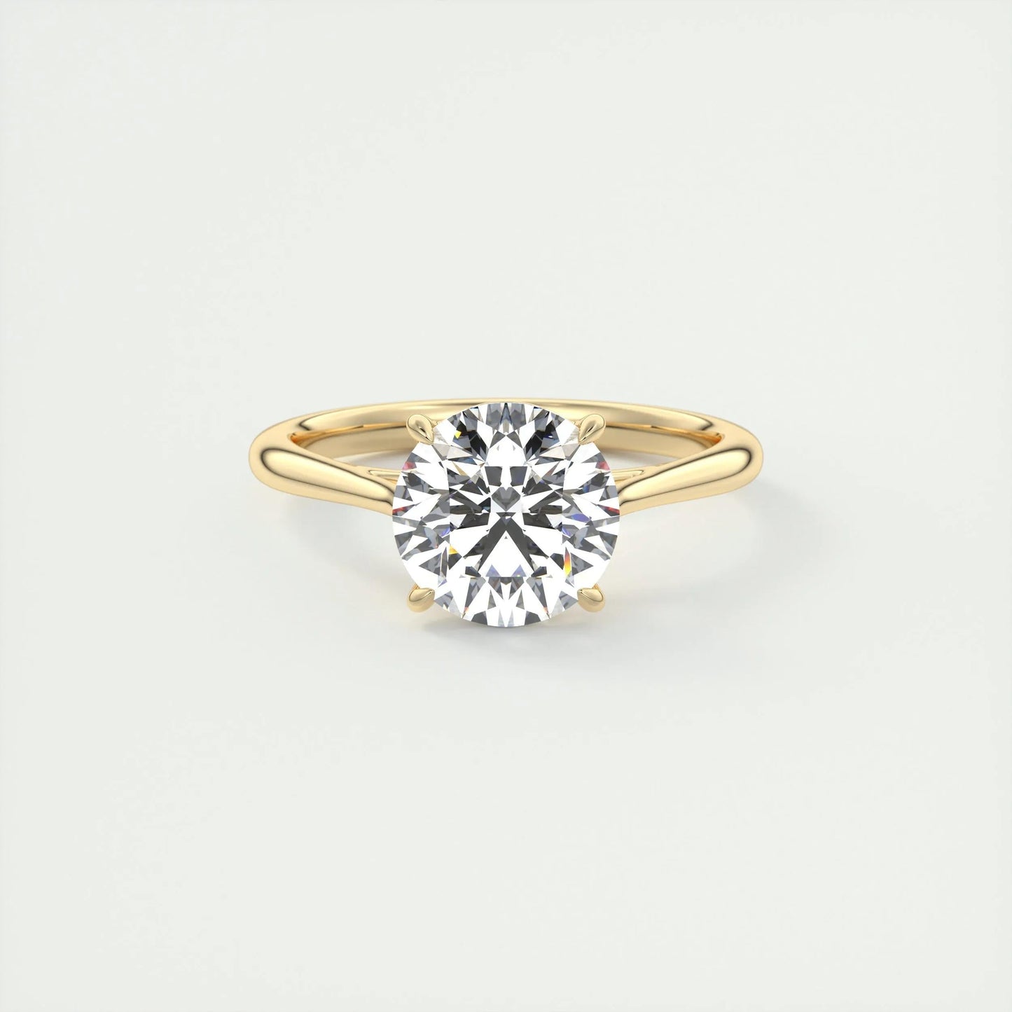 2.0 CT Round Cut Solitaire Moissanite Engagement Ring